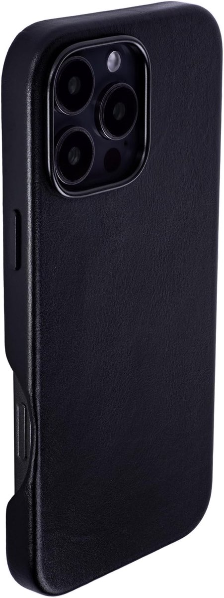 Echt Lederen Hoes V2 voor iPhone 16 Pro Max met Volledige Uitsnede voor Camerabediening, Compatibel met MagSafe (MSGL, Zwart)