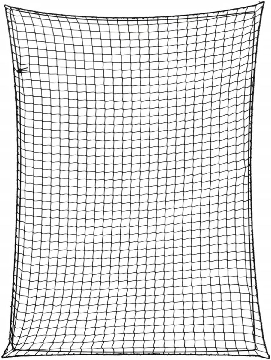 Aanhangernet, aanhangernet met rubberen touw, afdeknet voor aanhanger, transportnet, ladingveiligheidsnet, bagagenet, zwart, 4 x 3 m PP