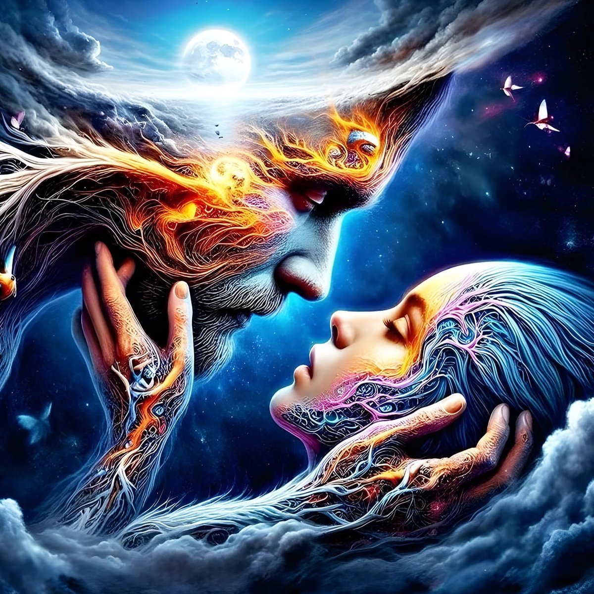 DIY Fantasy Lovers 5D Diamond Art Kits, Ronde Full Drill Sparkling Universum Diamond Painting Picture, Dreamland Painting op nummer Art Kits voor volwassenen Beginners Home Wall Decor 30 x 30
