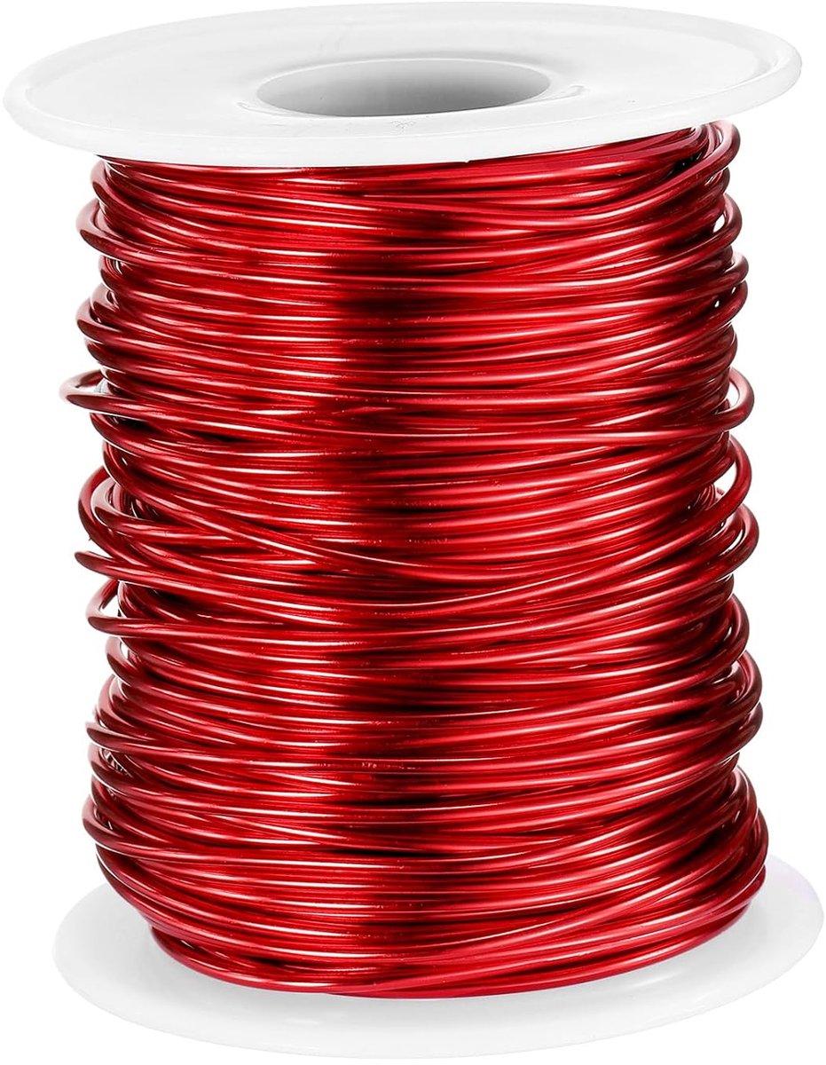 Draad 1,5mm x 30m (D x L) Flexibel buigzame alu draad metaal sieradendraad bloemendraad voor het maken van sieraden modelleren knutselen DIY, Rood