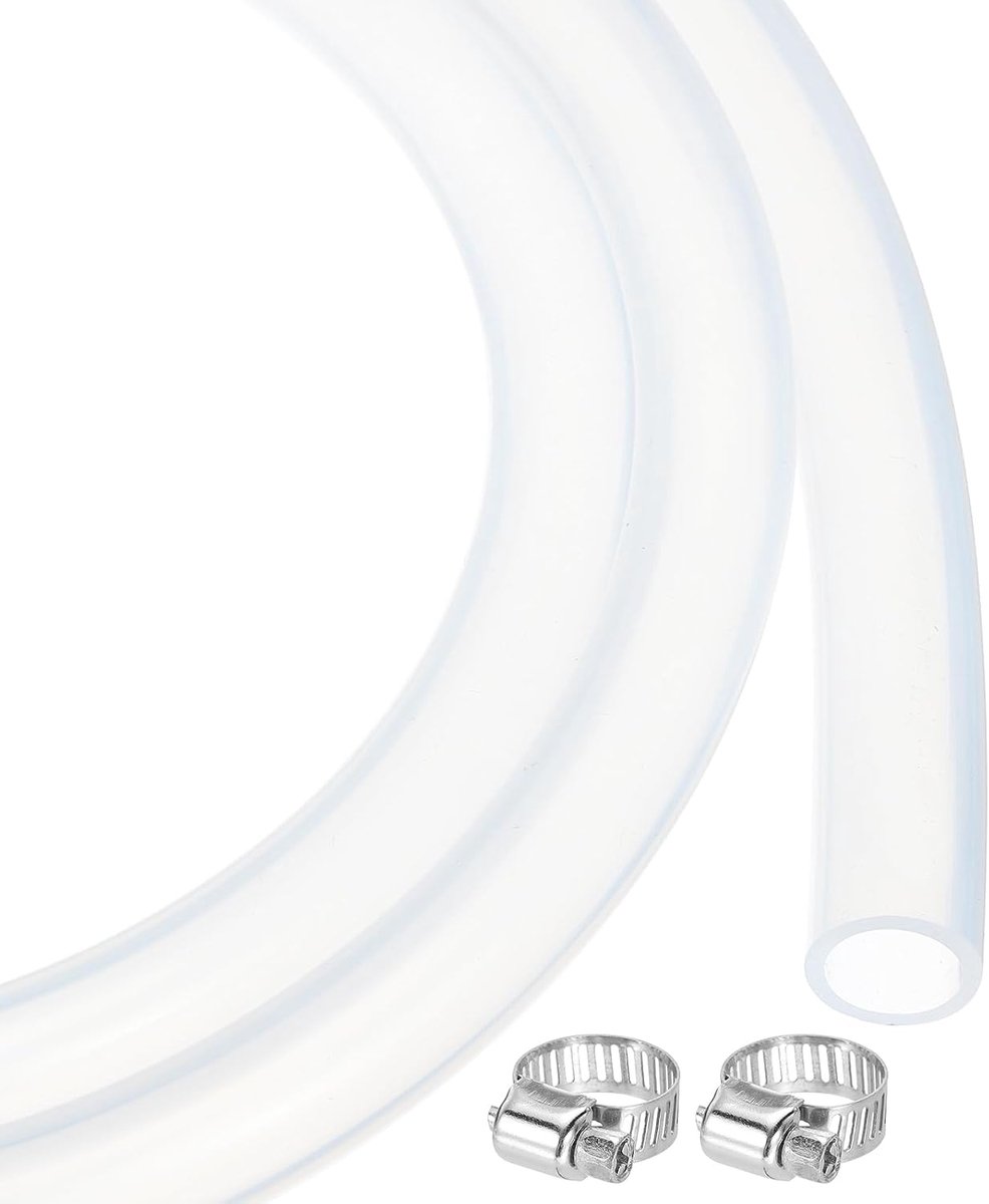 Slang van siliconen, transparant, 10 mm x 14 mm, flexibel, voor bier, wijn, sifonpomp, 3/8 inch ID, met 2 kabelbinders