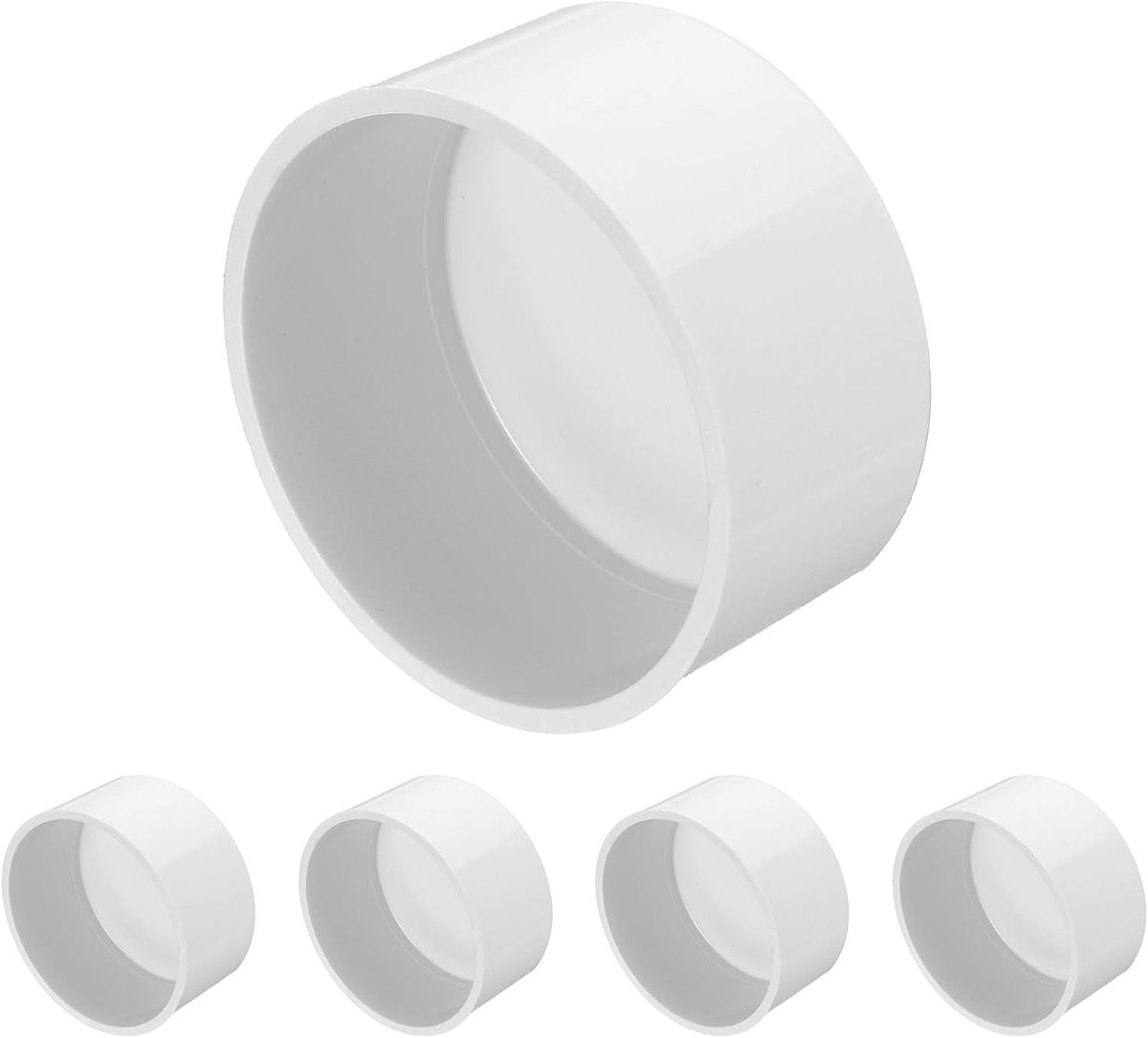 Zelfklevende doppen van pvc voor buis, 90 mm buisverbinder, kleefmof, verloopstuk voor tuin, boerderij, irrigatie, waterbuis, 5 stuks, wit