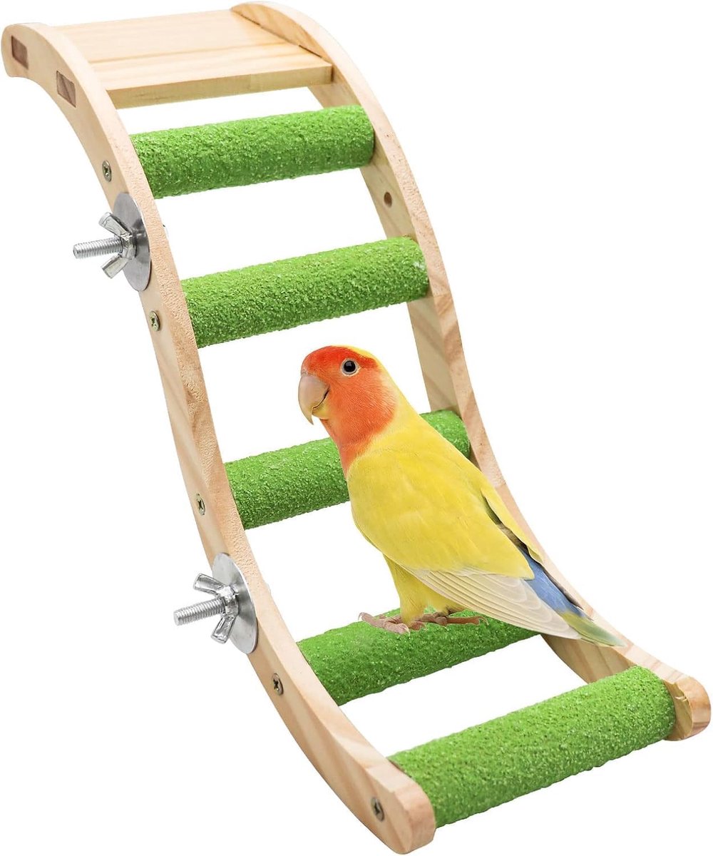 Speelgoed voor papegaai, hamster, klimladder, kooiaccessoires voor vogels, houten klimperch voor vogels, papegaaien, hamsters, eekhoorntjes, suikervlieger, parkieten