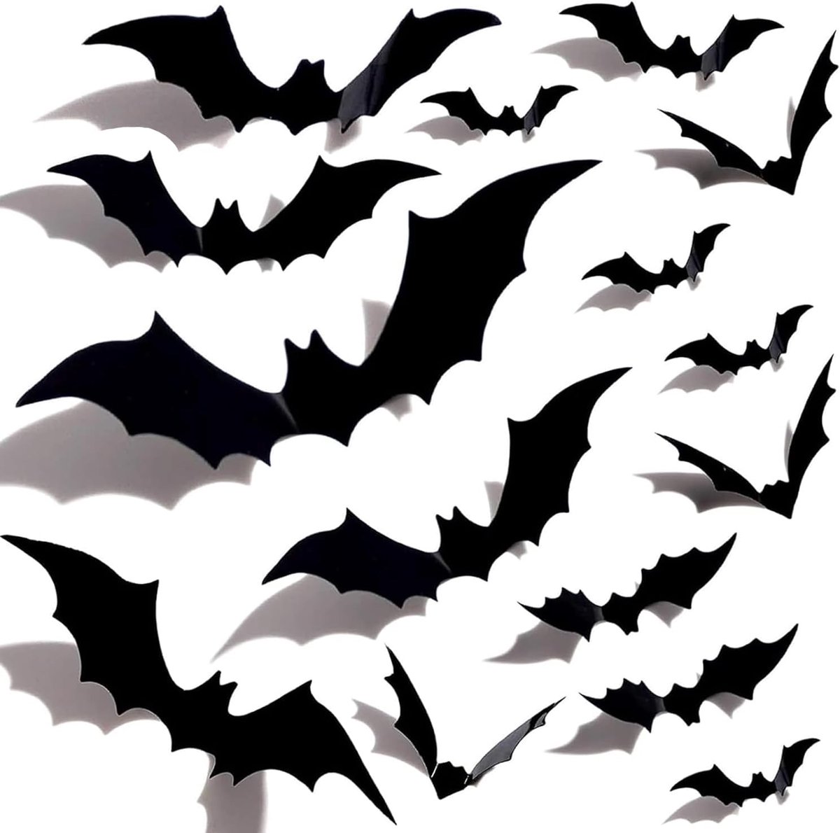 120 stuks 3D-vleermuisdecoratie Halloween decoratie outdoor Halloween vleermuis 3D-decoraties indoor decoratie vleermuisspin 3D vleermuis decoratie stickers muursticker hangende decoraties