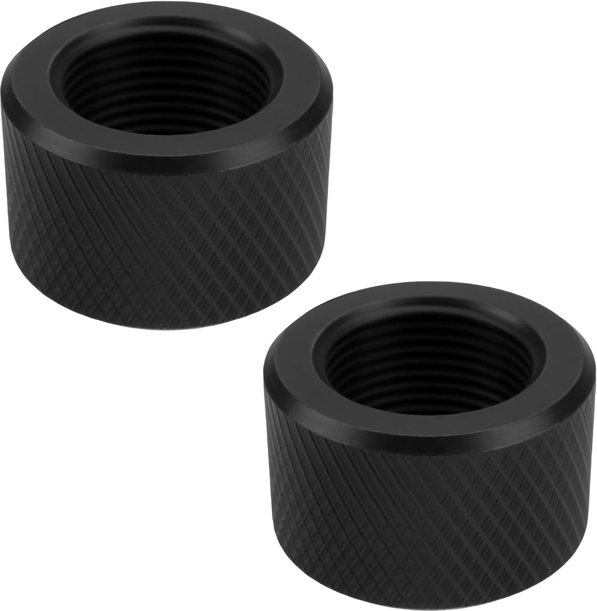 2 Stks 5/8x24 Draad Protector Knurl Draad Adapters Geschikt voor Auto Schip Machine Tool Zwart