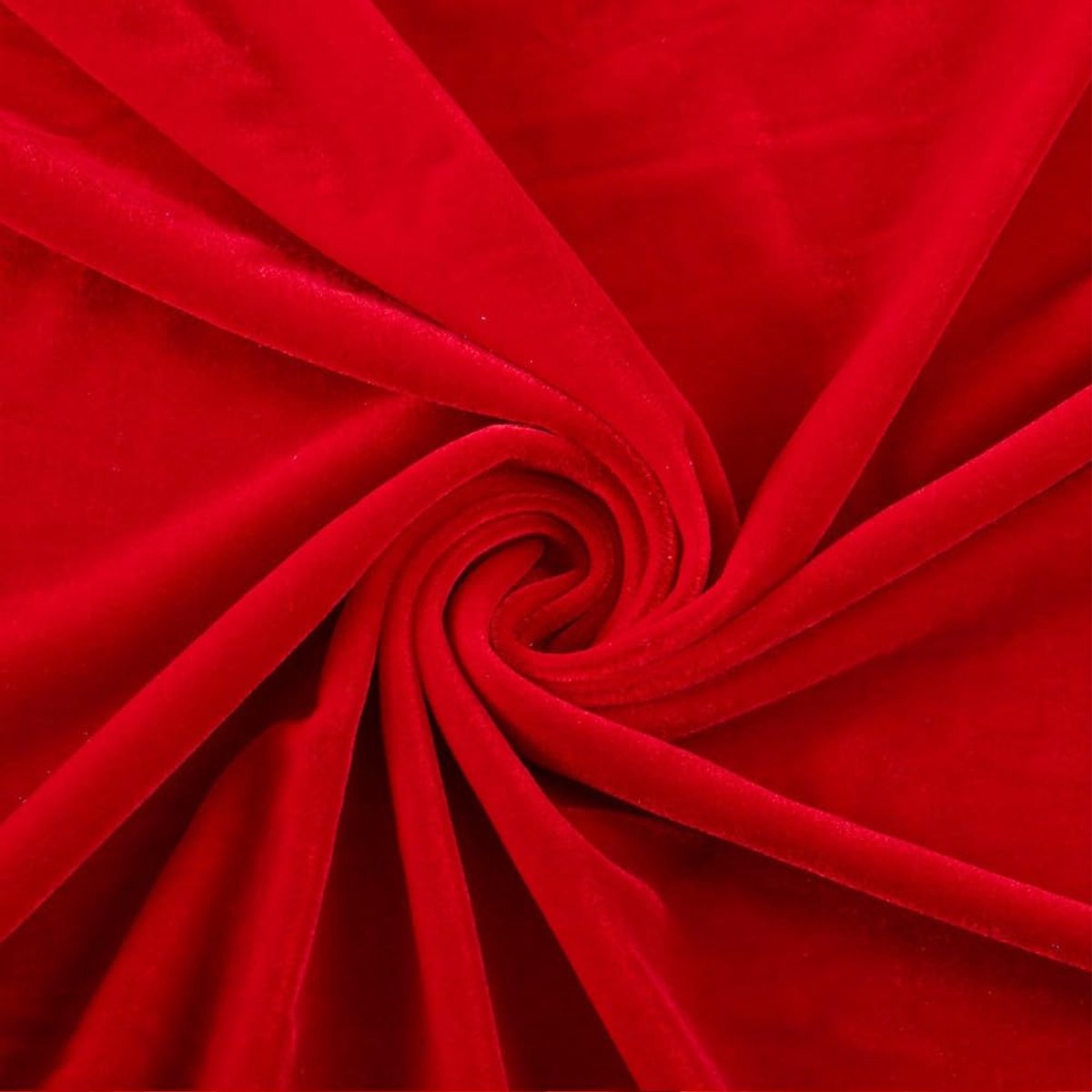 Stof, fluwelen stof, per meter, glanzend stretch, fluweel, 155-160 cm breed, lengte 2 m, voor gordijnen, podium, kostuum, jurk, kleding, tafelkleed, decoratieve stof (rood)