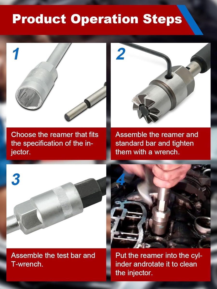 21-delige set voor injectoren, afdichtring, freesset, gereedschapsset voor dieselinjectoren, reiniging en reparatieset met 13 frezen, 19 mm injectorfrees en injectorafdichtring-uittrekker