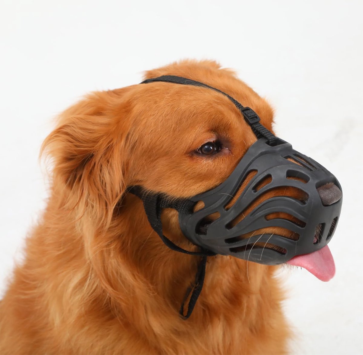 zachte siliconen hondenmuilkorf tegen bijten blaffen kauwen, ademend ontwerp, geschikt voor het trainen van grote agressieve honden (Zwart, XXL)
