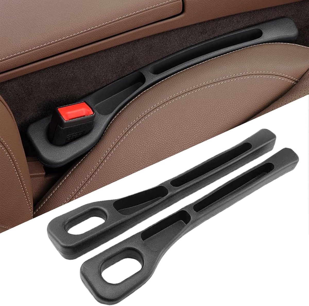 Autositz Gap -vulstof, opbergdoos met 2 personen voor autostoelen, auto -stoel gap vulling organisator, spleetvuller voor autostoelen, Universal Autositz Gap Storage Box voor Auto SUV Truck
