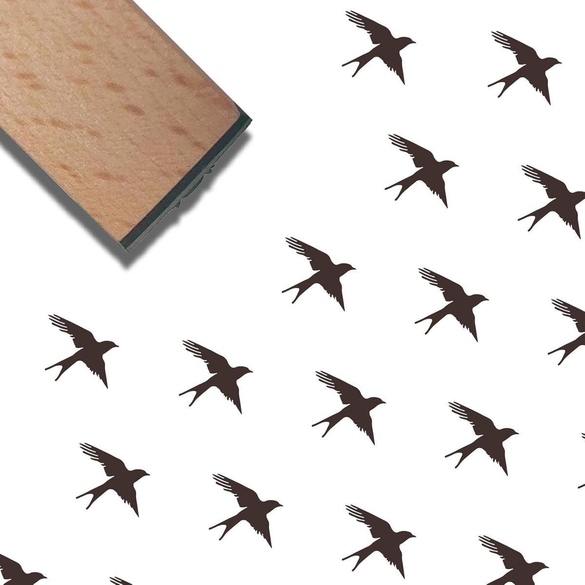 Houten Stempel Natuurlijke Houten Herbruikbare Vintage Vierkante Decoratieve Dier Vliegende Vogels Scrapbooking Kleine Print Seal Voor Kaarten Maken DIY Journaling