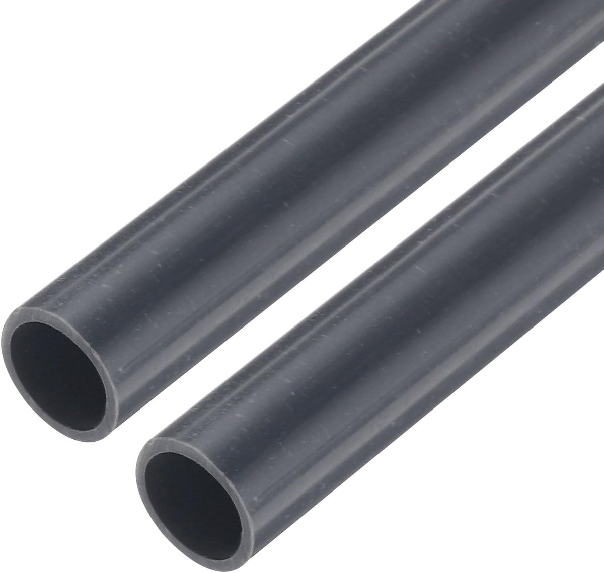 2 stuks PVC buis, diameter 8 mm lengte 0,23 m rond kunststof buis voor tuin, aquarium, waterleiding, kabelkanaal, ventilatiebuis (donkergrijs)