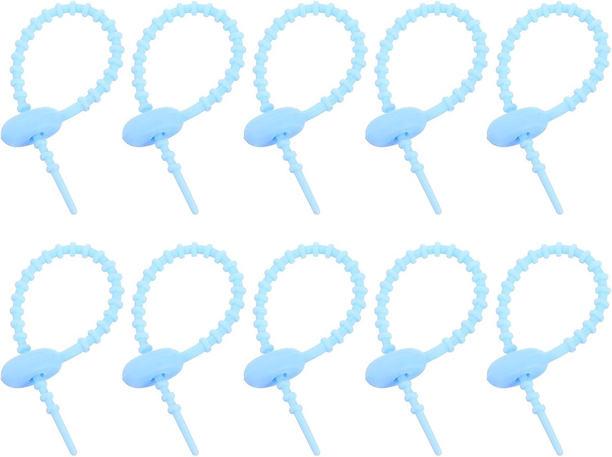 Kabelbinders, herbruikbare kabelbinders, strepen, twist-tie, kabelkabels, wikkelmanagement, organizer voor thuis, kantoor, keuken, levensmiddelenzak, blauw