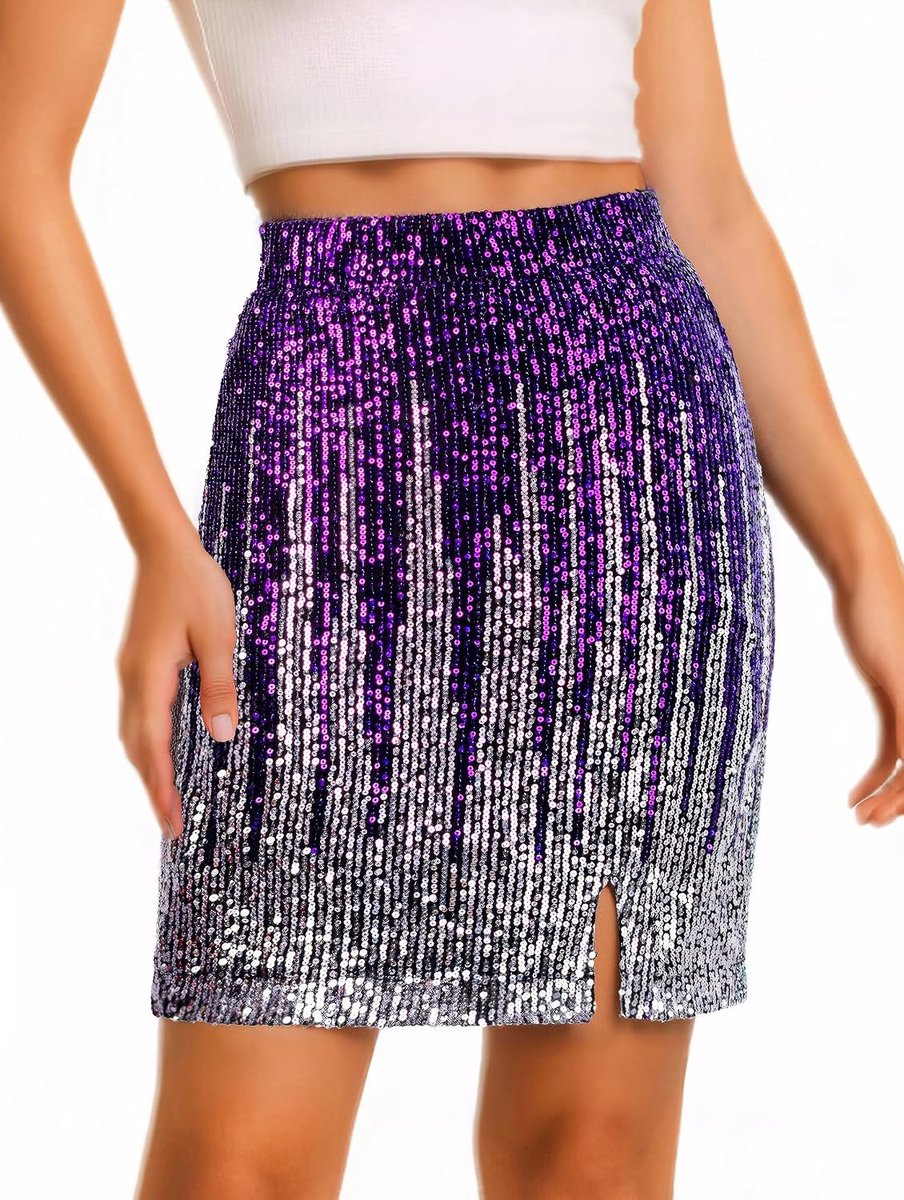 Rok Sprankelende Hoge Taille Elastische Bodycon Mini Rokken Party