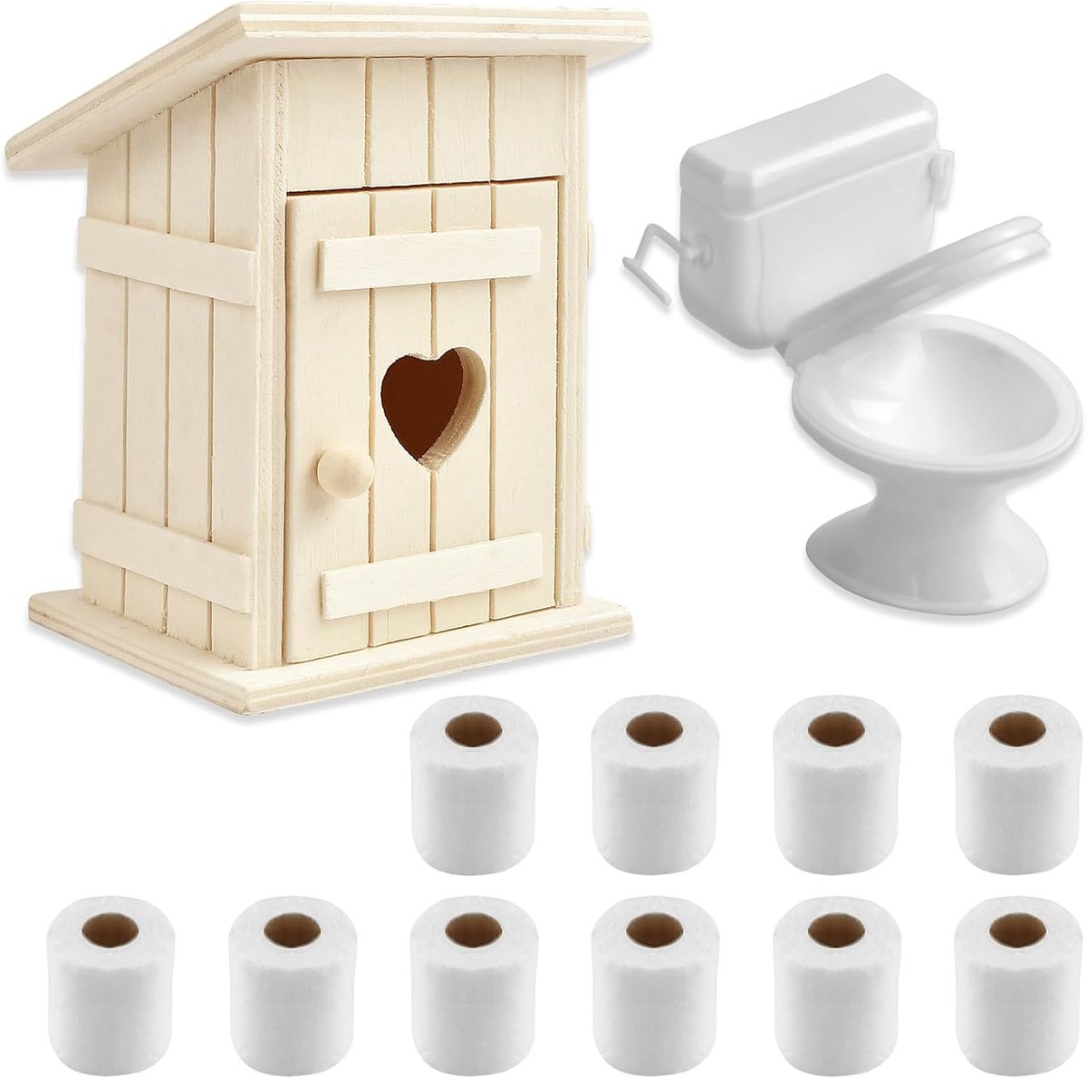 3-delige poppenhuisaccessoires, miniaturen voor poppenhuis, badkameraccessoires voor poppenhuizen, verjaardags- en vakantiecadeaus voor kinderen