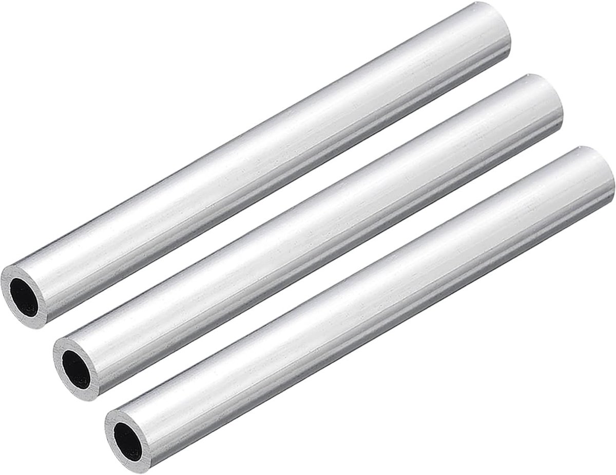 sourcing map 3 stuks 6063 aluminium ronde buis 10 mm AD 6 mm binnendiameter 100 mm lengte buisleiding slangen voor industrie knutselprojecten