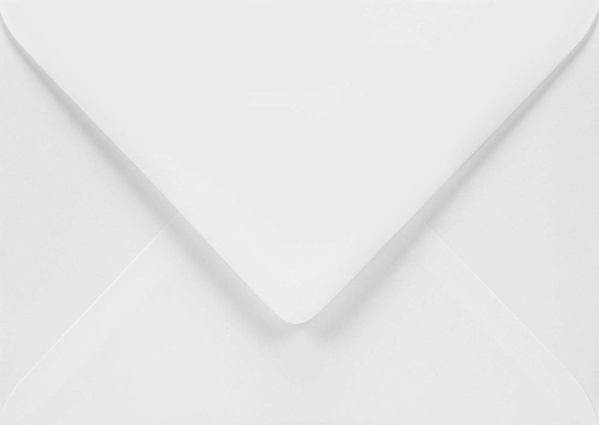100 witte enveloppen B6 met puntklep natlijm zonder venster 125x175mm 120g Aster Smooth White met driehoekige klep voor uitnodigingen wenskaarten | 120 g Aster Smooth White · feestelijke witte enveloppen voor bruiloft, uitnodigingen en wenskaarten
