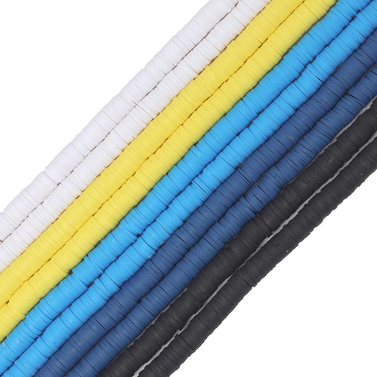 Kralen Milieuvriendelijke Handgemaakte Polymeer Klei Ruimtekralen 6mm Platte Ronde Kralen voor Surfer Choker Halsketting Armband Oorbellen Sieraden Maken (RT-5 MIXC-6)