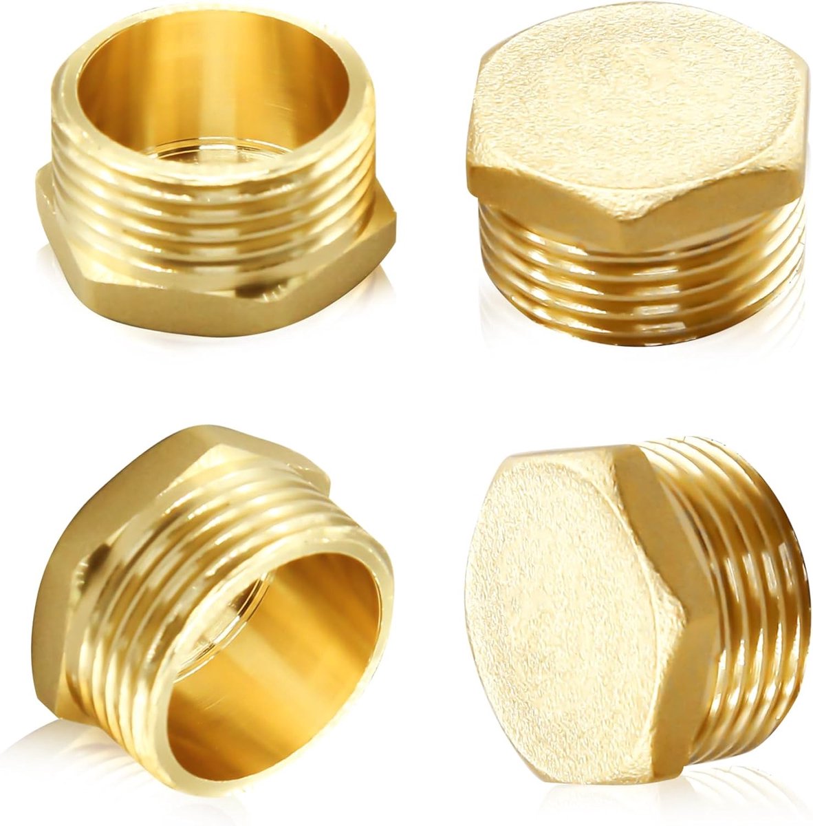 4 stuks tuinslangdop, messing tuinslang plug kraandop, outdoor kraandop 3/4 inch slangeinde plug spigot cap, tuinslangdoppen en pluggen mannelijke kraan, slanguiteinde vervanging
