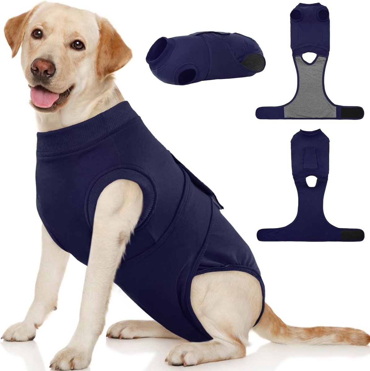 XL Hondenherstelpak - Verstelbaar Postoperatief Body Suit voor vrouwelijke en reuen, blauw