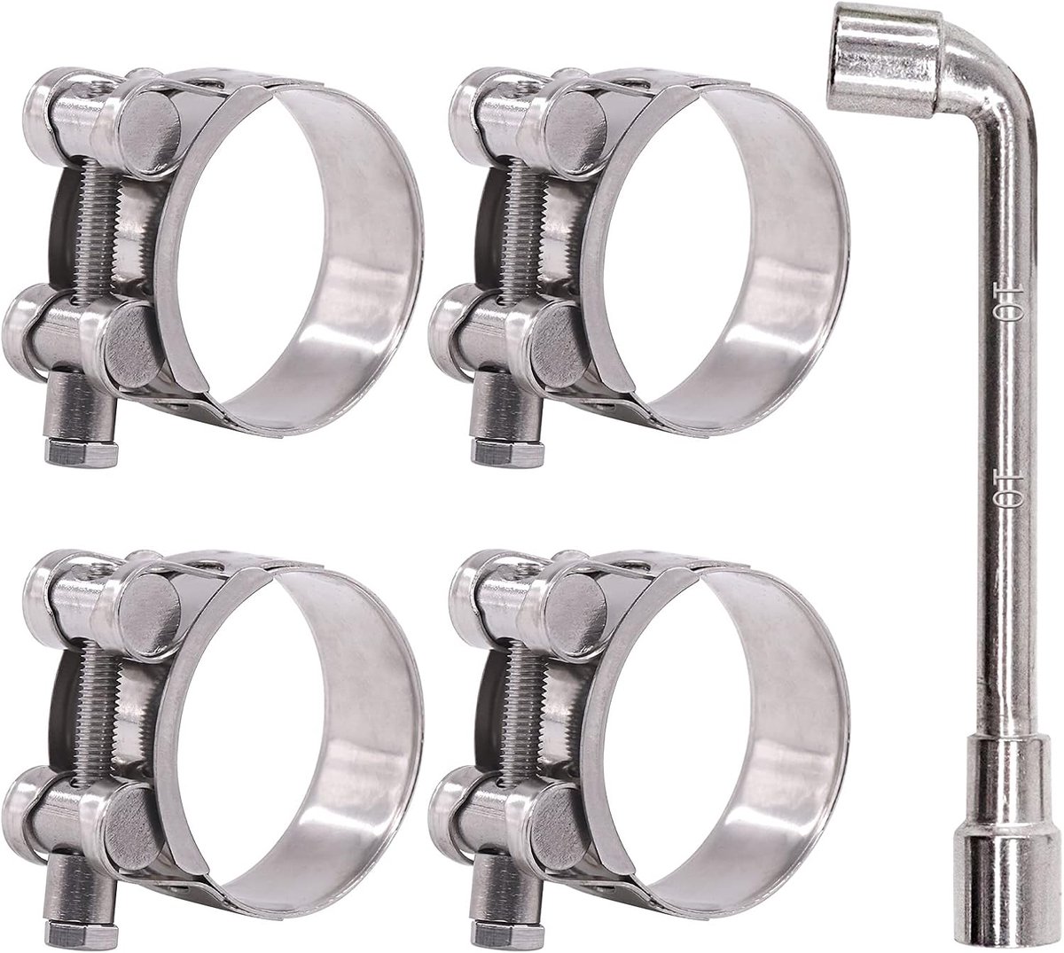 4 Stks 44-47mm T-bout slangklemmen 304 roestvrij staal zware oorklem buisklem verstelbare buisklemmen voor 1.7 "-1.9" Dia Range slang (44-47MM)