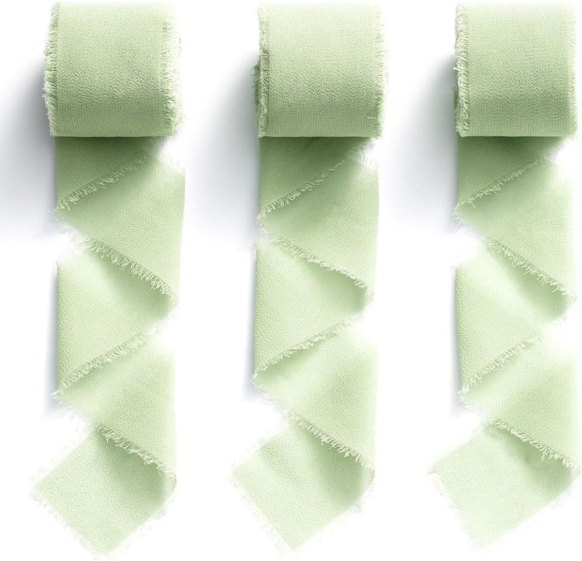 Chiffon Lint Groen Lint Cadeau Lint Stof Lint 3.8 cm x 19,2 m Flesje Lint Salie Groen