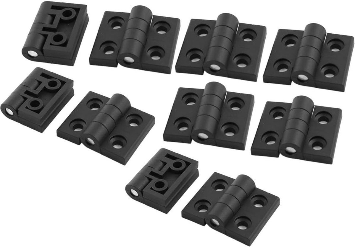 sourcingmap Zwart 56mm x 45mm Versterkte Plastic Deur Lager Scharnier 10pcs