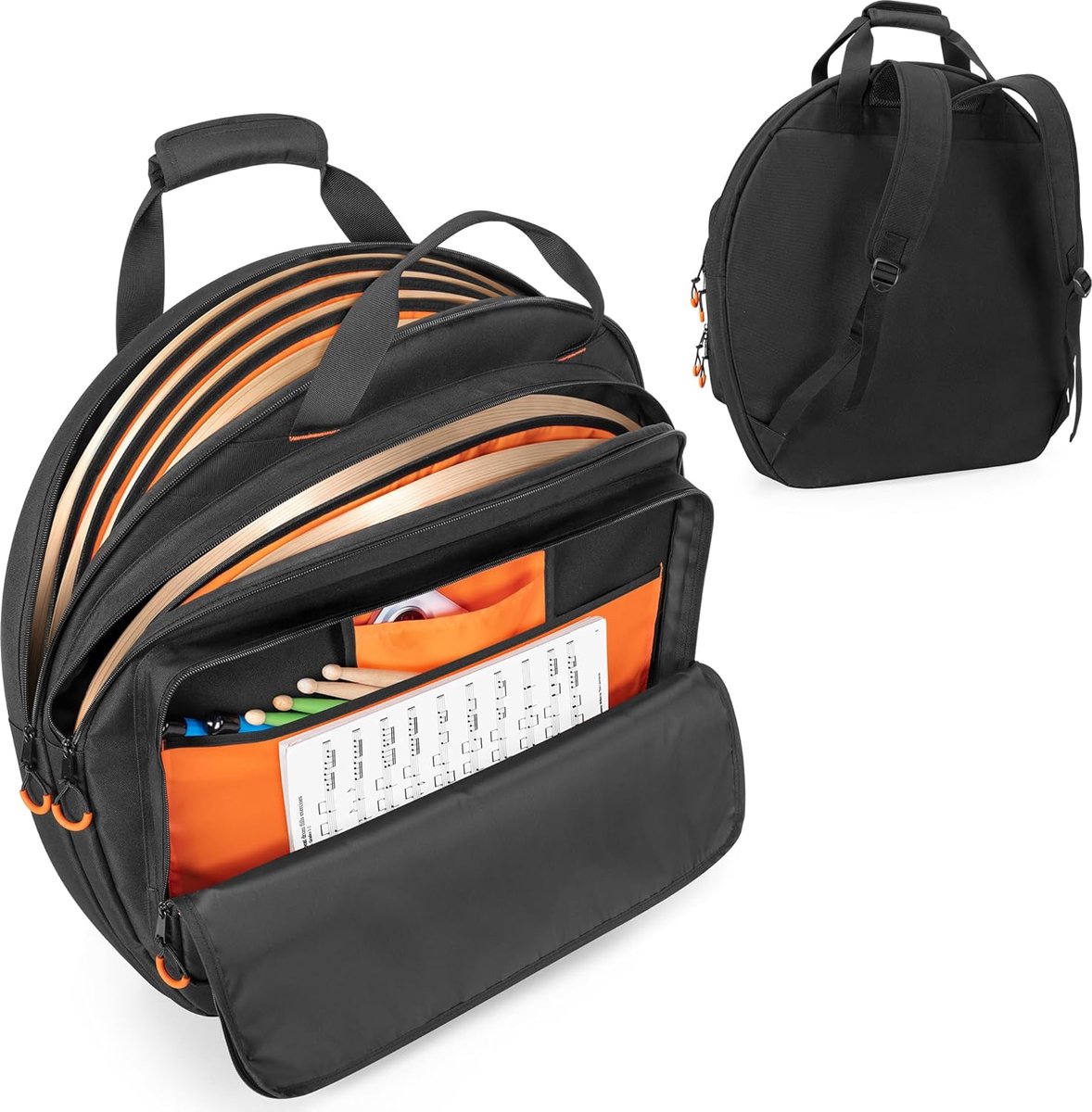 Bekkentas (tot 22") met gevoerde voering voor drumbekkens accessoires | Cymbal draagtas met handgrepen en rugzakriemen, bekkenaccessoires, opbergtas voor optredens, repetities, outdoor reizen