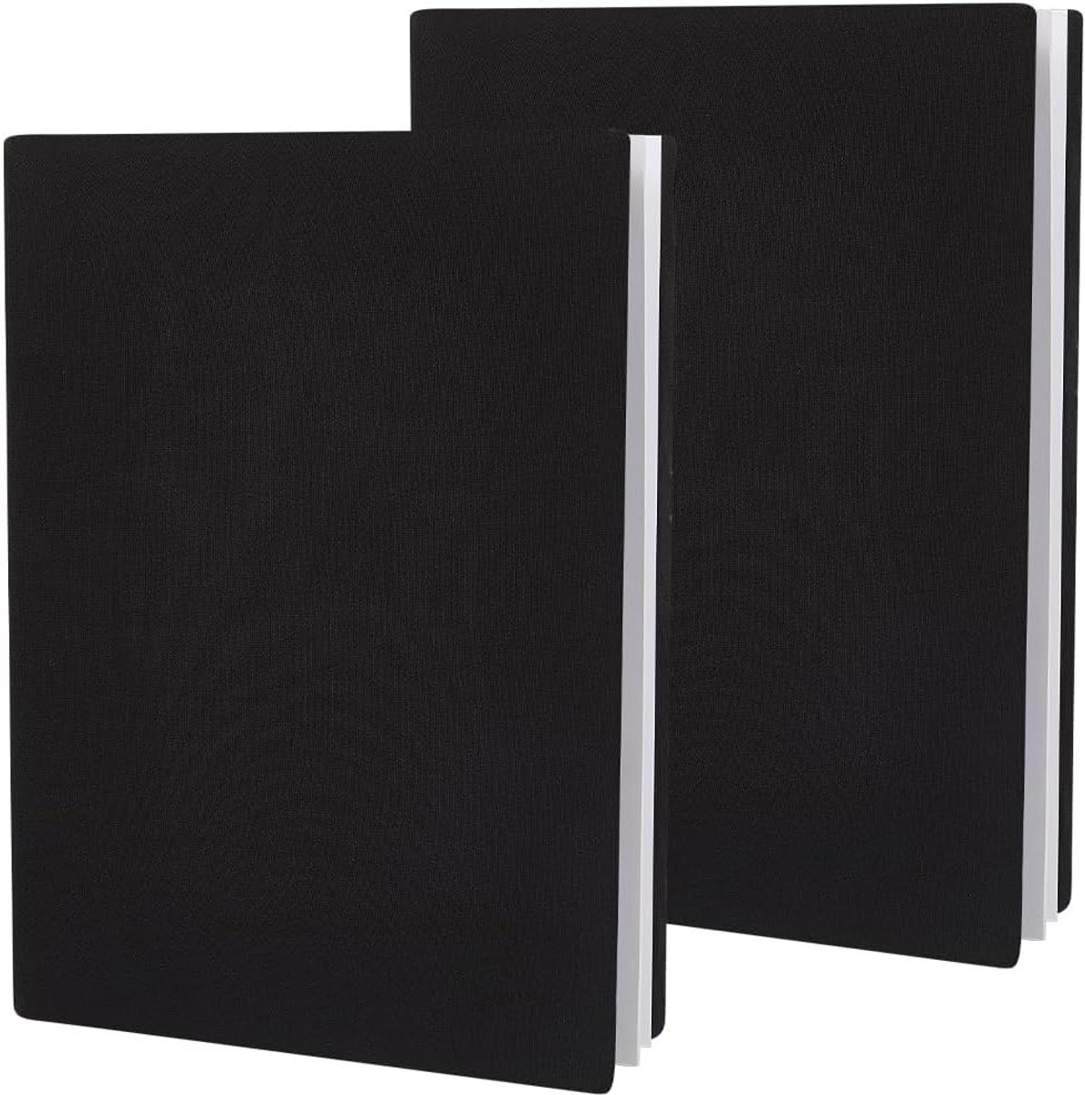 craspire 2-delige elastische boekafdekkingen zwarte boekafdekkingsbeschermer 17,78 x 33,02 cm (7 x 13 inch) stof rekbaar tot 17,78 x 22,86 cm (7 x 9 inch) notebookwikkelhoes Rechthoek herbruikbare