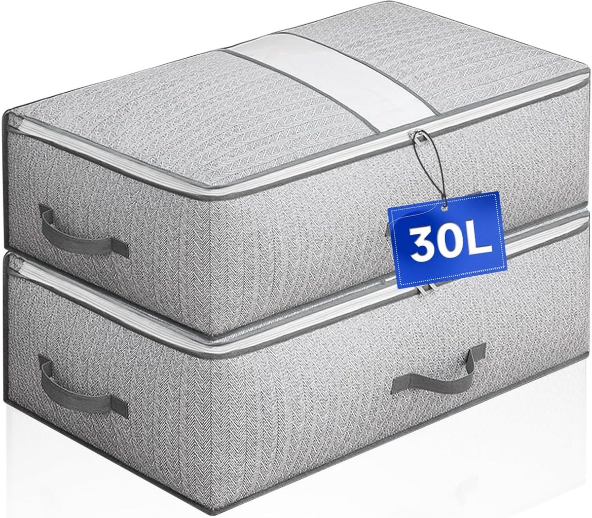 Opbergzakken voor onderbed, 2 stuks opbergdozen voor onder het bed met deksel, opvouwbare kledingopbergzakken, grote capaciteit kledingopbergorganizer met versterkt handvat voor kleding, dekbedden