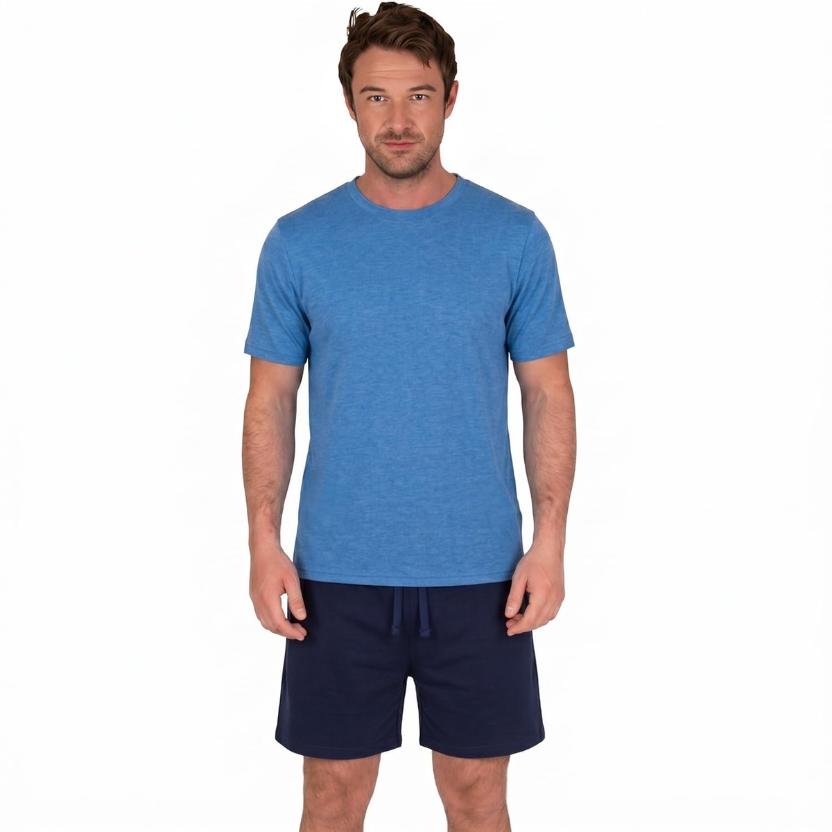 pan world brands limited Heren Pyjama Set, Midden Blauw Marl/Marine, L
