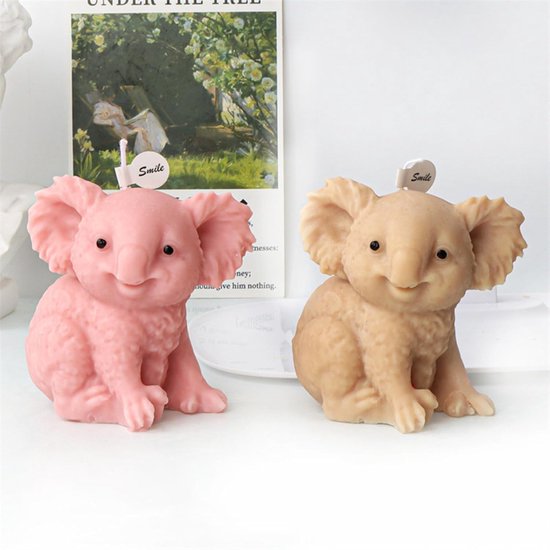 3D Koala siliconen vorm kaarsvorm dier koala siliconen vormen voor fondant, sojawas, kaarsen, zeep, gipsculptuur, epoxyhars, handwerk — afbeelding 2