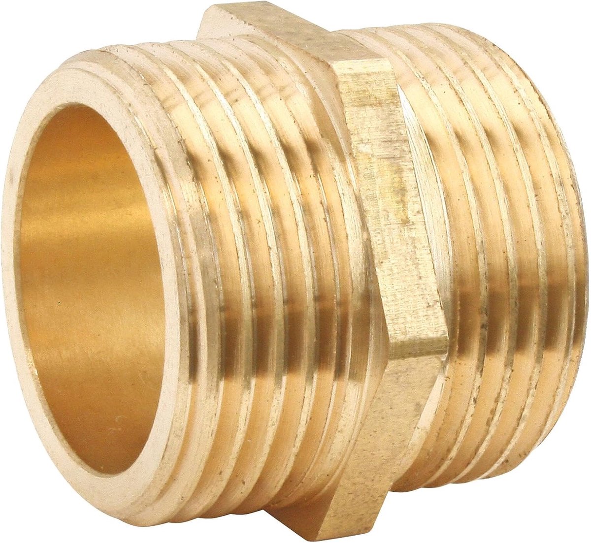 FOR YOU, Nippel van ruw messing, dubbel mannelijk, 15/21, schroefdraadaansluiting voor warm/koud water, eenvoudige installatie, corrosiebestendig, compatibel met alle messing aansluitingen