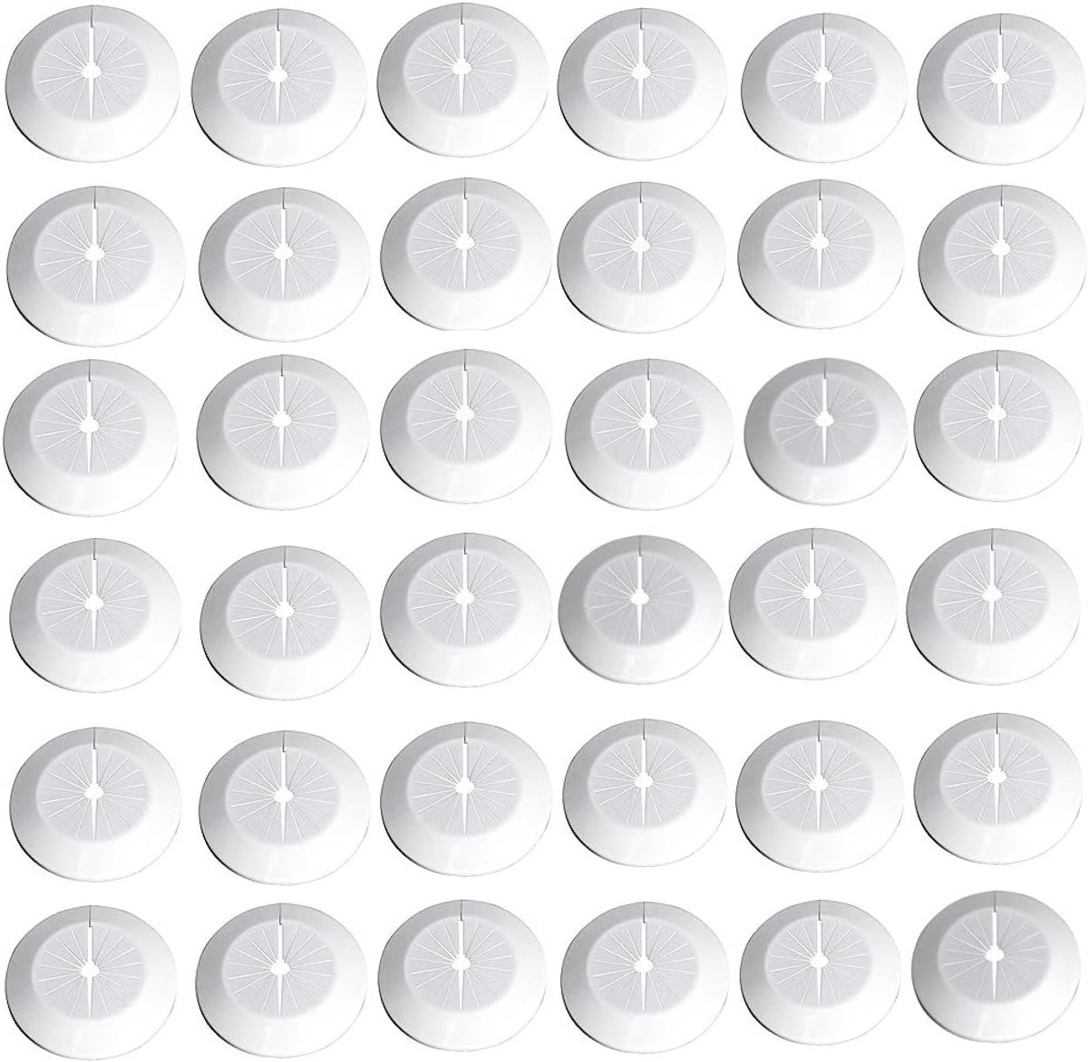 36 stuks afdekrozet voor radiatoren, decoratieve verwarmingsbuizen, rozetpijphoezen, radiatorbuisafdekkingen voor 8-30 mm verwarming, radiatorbuis (wit)