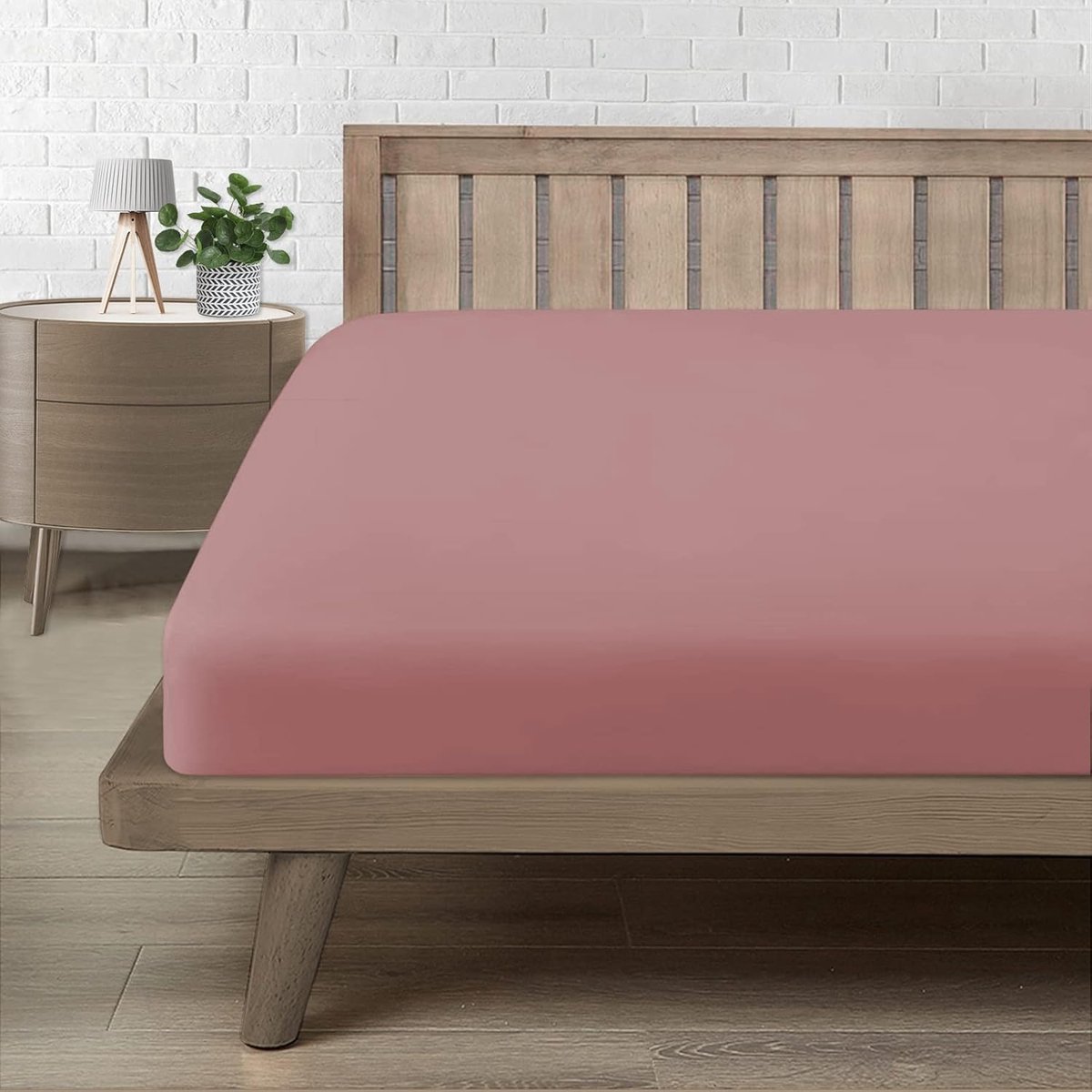 Housse 90X190, Drap Housse 90X200 Bonnet 30 cm 1 Persoon, Microvezel Comfortabel en Ademend Matrashoes Donkerroze