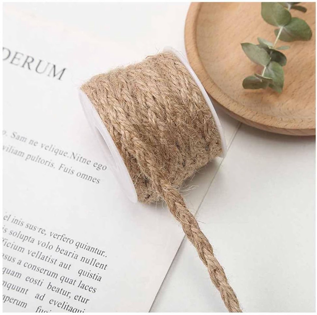 2 rollen jute band vintage kant lint trim 1 cm x 10 m natuurlijk jute lint Hessisch koord jute lint voor doe-het-zelf handwerk Kerstmis decoratie bruiloft party knutselen cadeaulint beige 4#