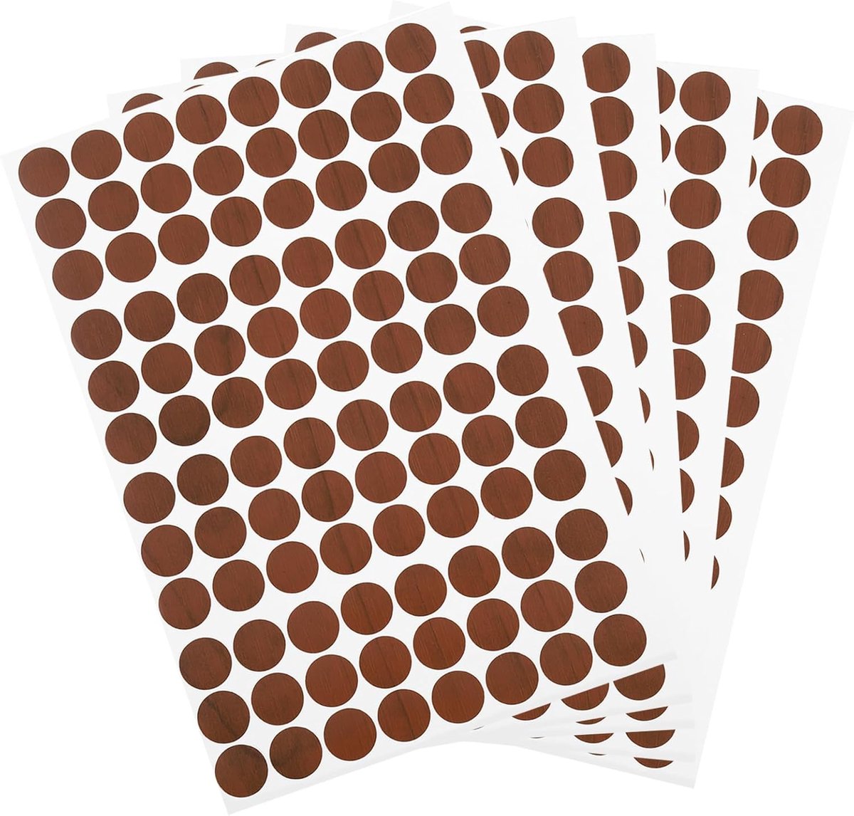 5 vellen/480 stuks schroevenafdekking, Ø15mm/0,59 inch PVC zelfklevende afdekkapjes, schroefgat sticker, stofdichte ronde kap voor meubels, wandkasten, bureaus, bruin