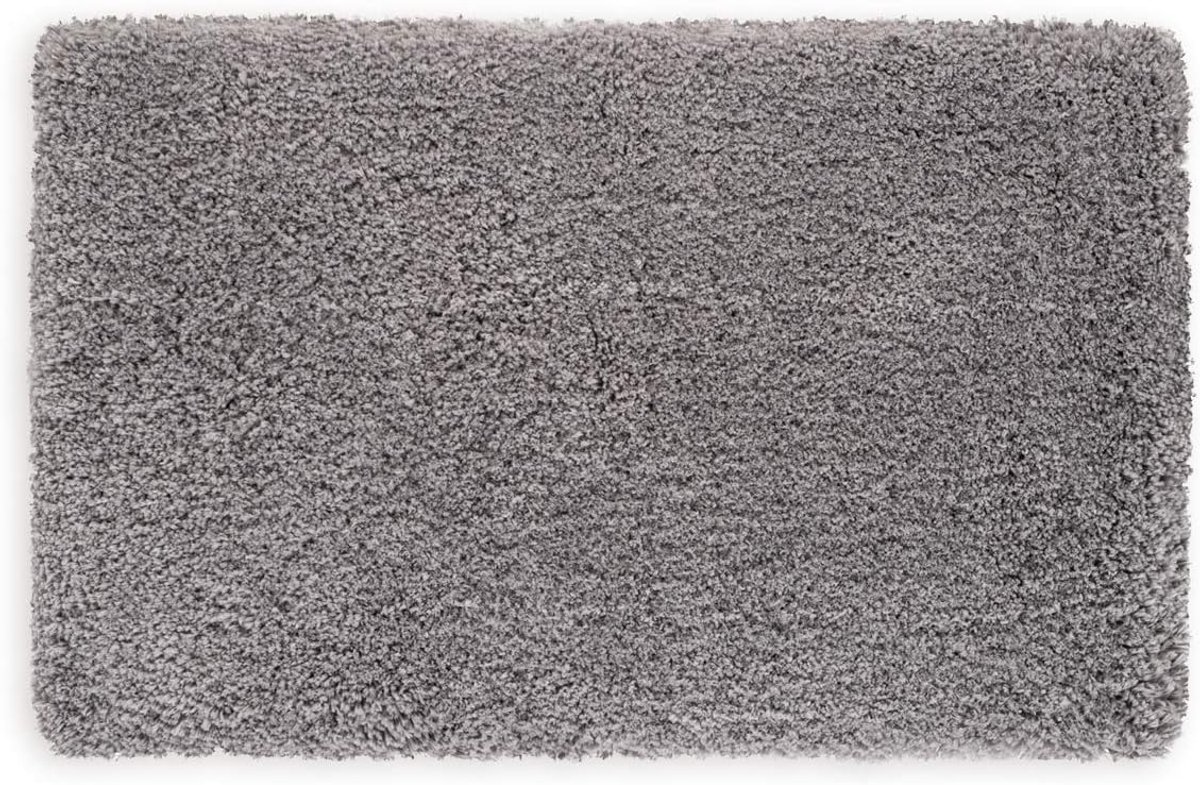 Premium hoogpolig badkamertapijt, grijs • antislip en extra pluizige badmat • badmat 50 x 80 cm