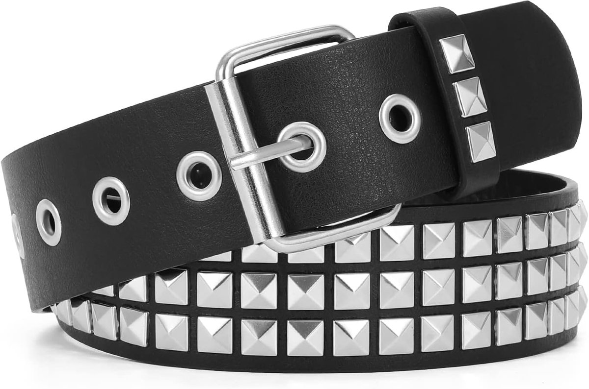 Leren klinknagelriem punk rock metalen klinknagels riem voor dames heren punk gothic lederen riem voor jeans broeken