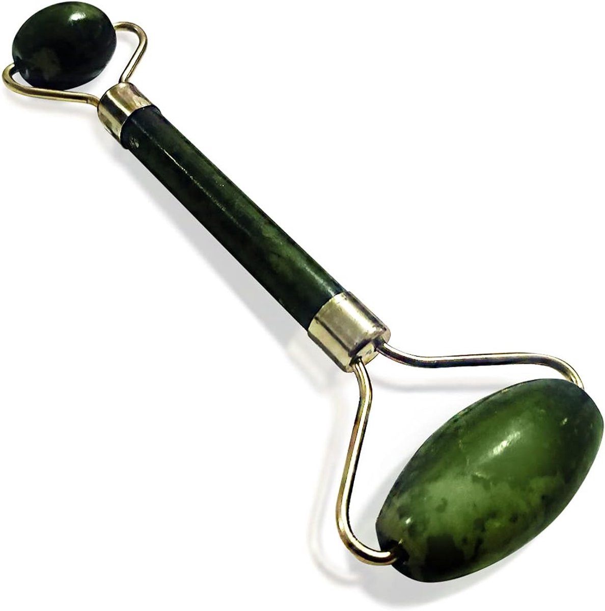 Jade Stone Massageapparaat rol, steen voor gezichtsmassage, oogcontour, groene kwartssteen, welzijn en schoonheid van de huid, roller