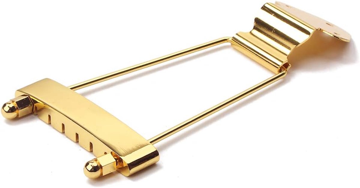 6 String Gitaar Trapeze Staartstuk Brug voor Jazz Archtop Gitaar Vervanging - Goud