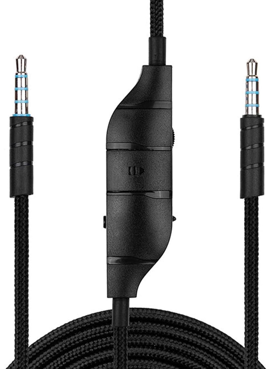 Volumeregeling Mute Chat Kabel voor Logitech G633 G635 G933 G935 Gaming Headsets (1,5m/5voet,vervanging Zwart Nylon Gevlochten Audio Kabel Draad)