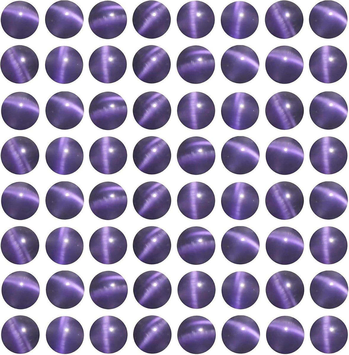 60 stuks Paarse Gekleurde Kattenoog Kralen 6mm Ronde Losse Kristallen Kralen voor Sieraden Maken Armbanden Oorbellen Kettingen Accessoires