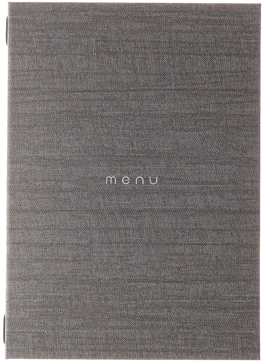 Style, Portamenu Restaurant A4 Line Italy, menu Restaurant met opschrift "Menu" kleur grijs, PU, 100% Made in Italy