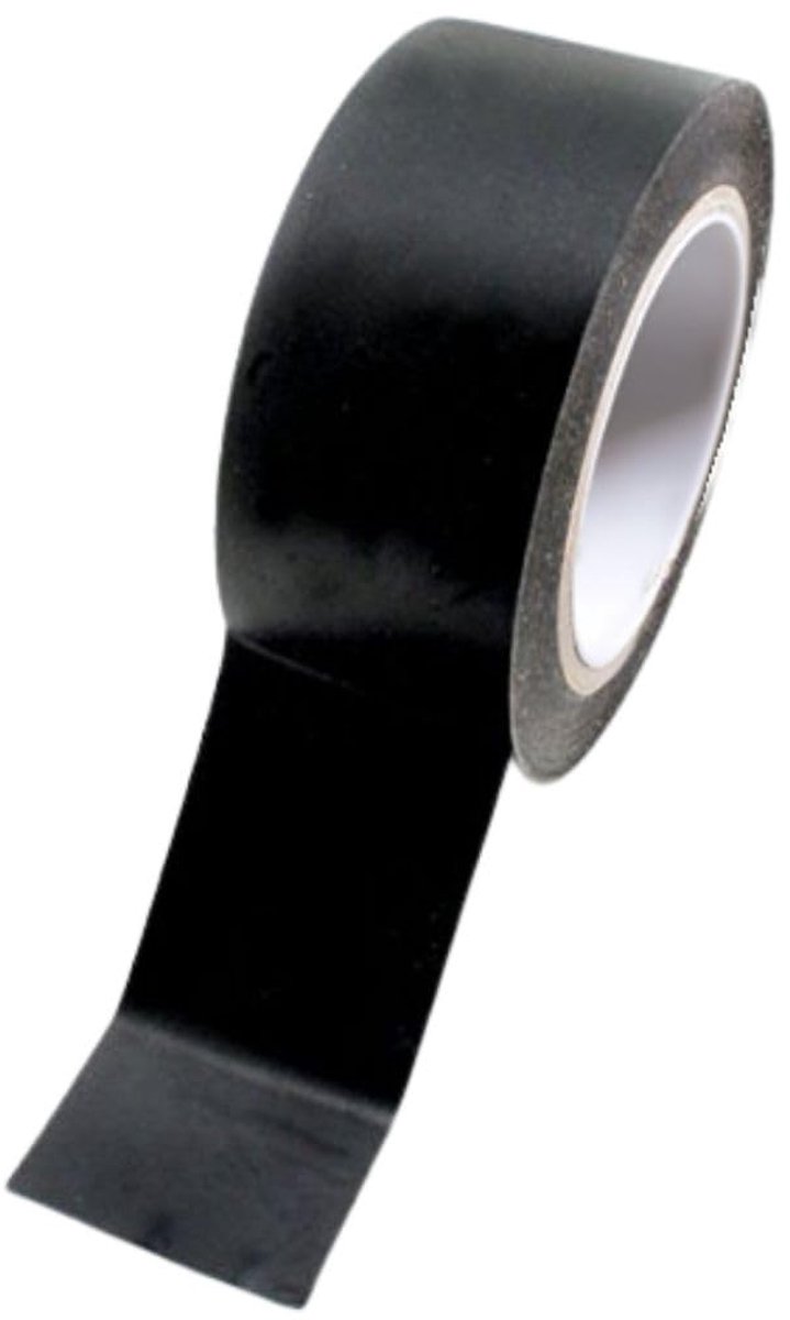Eurotech 1BL23.47.0050/033A # PVC vloermarkeringstape, lijm op rubberen basis, zacht, lengte 33 m x breedte 50 mm x dikte 0,17 mm, zwart