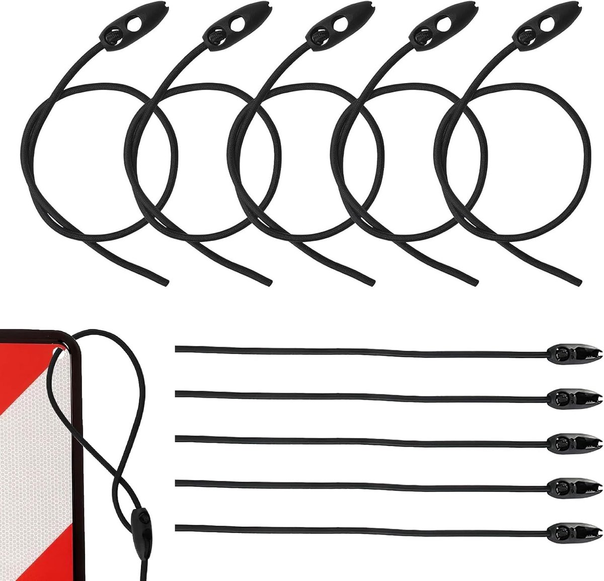 Spanbanden,Verstelbaar Bagagespanners | Goede elasticiteit,Breekt Niet Snel,voor Fiets Waarschuwingsbord,Scheerlijnen,Camping