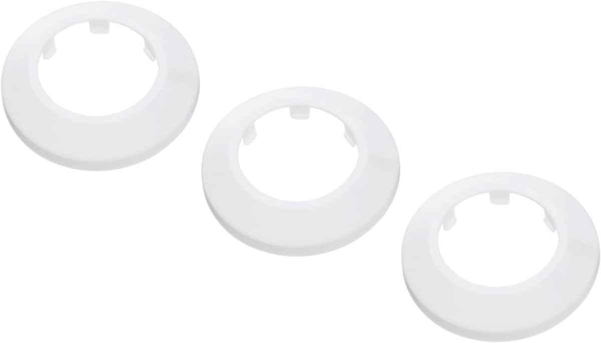 Waterpijp Afdekking Decoratie Past op 50mm/1.97", 3 Stuks Flanellen Waterpijp PP Kunststof Escutcheon Plate Kraag Afvoerlijn Afdekking Radiator voor Muurpijp Buis Decor, Wit