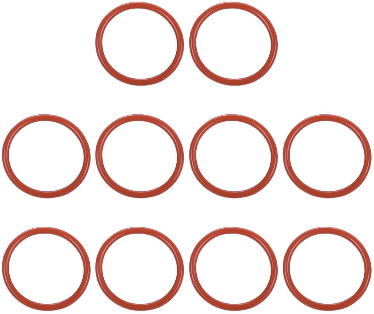 O-ring siliconen 33 mm OD 27 mm ID 3 mm breedte, 10 stuks kraanringen, metrische afdichting, VMQ vervanging voor reparatieventielen, hydraulische compressor, rood