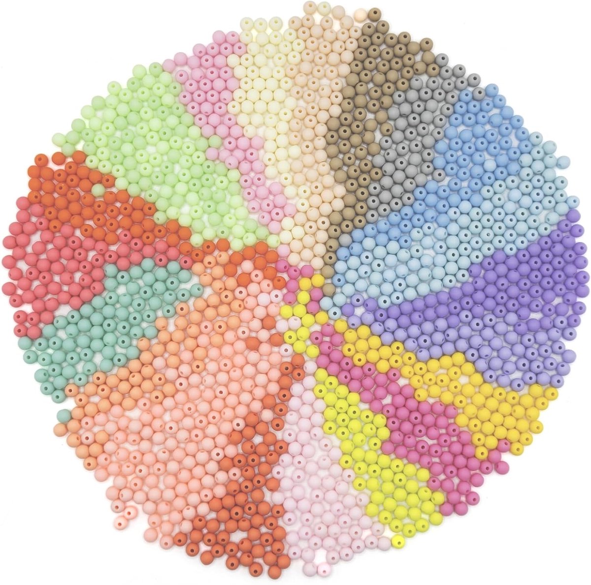 Kralen om te rijgen ca. 1500 stuks kralen voor armbanden | Doe-het-zelf acrylkralen, 6 mm, voor kinderen en volwassenen, meerkleurige matte kralen, knutselen voor armbanden, sieraden