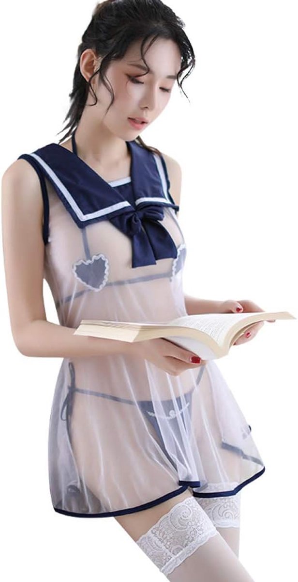 Outfit Lingerie Sexy Student Korte Uniform Sailor Cosplay Lingerie Schattig (7035wit)