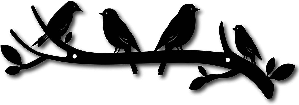 Love Birds on a Branch metalen wanddecoratie boomkunst metalen vogel tuin muurkunst borden zwart hangend voor Kerstmis Halloween huisdecoratie binnen buiten tuin esthetische slaapkamer 30 x